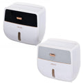 Wall-Mounted Toilet Paper Holder with Shelf, Waterproof - Black and White - view 3