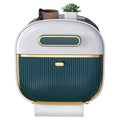 Wall-Mounted Toilet Paper Tissue Box with Storage Shelf - Green