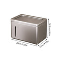 Wall-Mounted Toilet Roll Holder with Lid - White - view 4