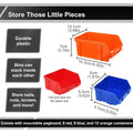 Wall Mounted Tool Storage Rack Bin Organiser Box for Garage Workshop, Pack of 30 - view 3