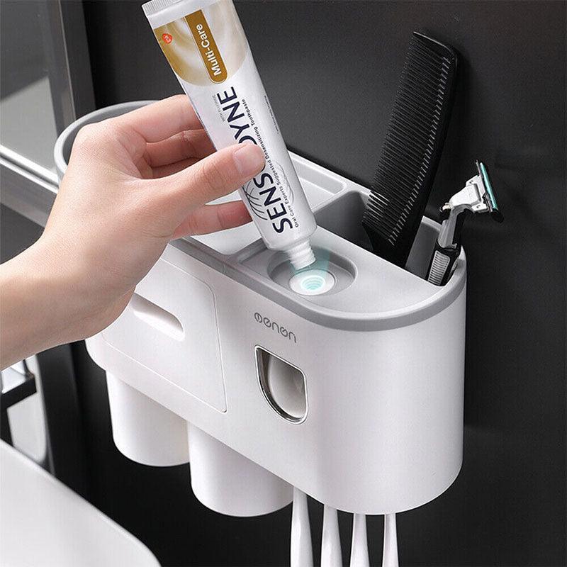 Wall Mounted Toothbrush Holder ABS with Adhesive Mount - 2 Cups - view 5