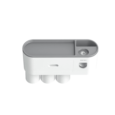 Wall Mounted Toothbrush Holder ABS with Adhesive Mount - 3 Cups