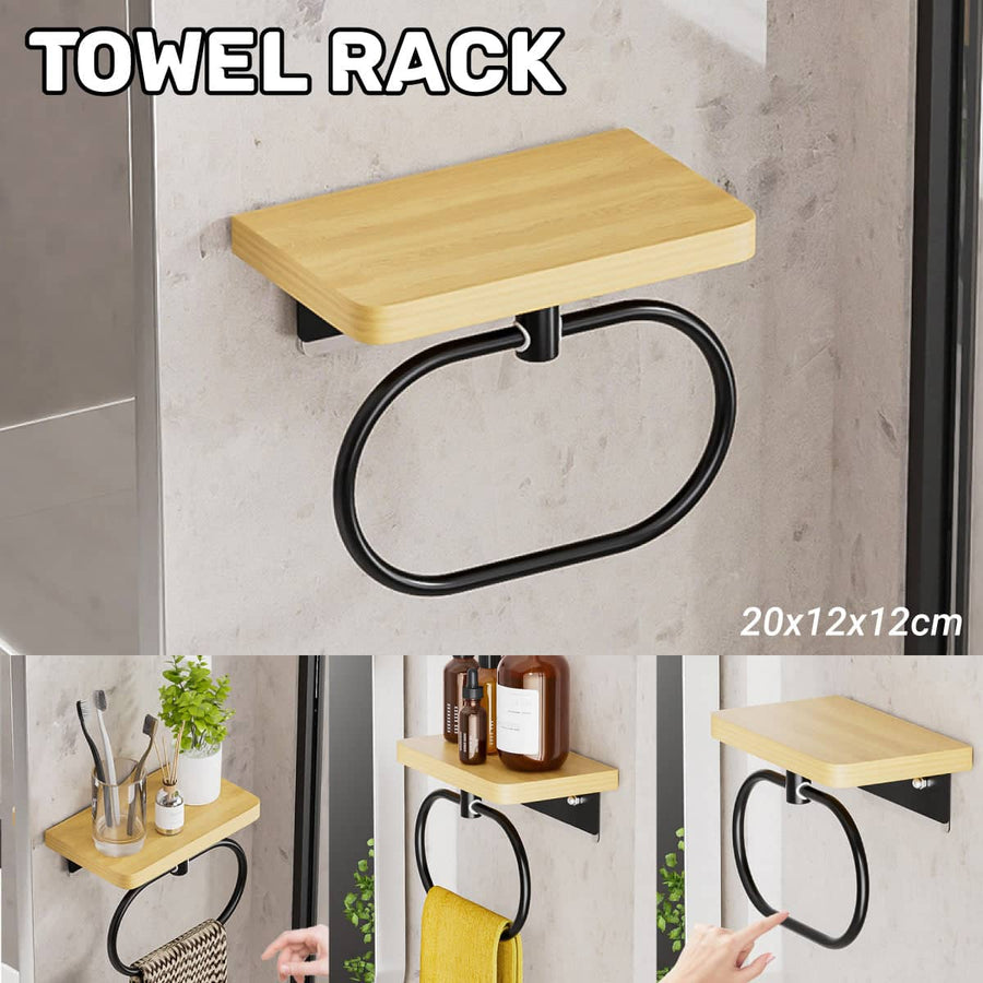Wall Mounted Towel Rack for Bathroom and Shower Rustproof Space Saving Design