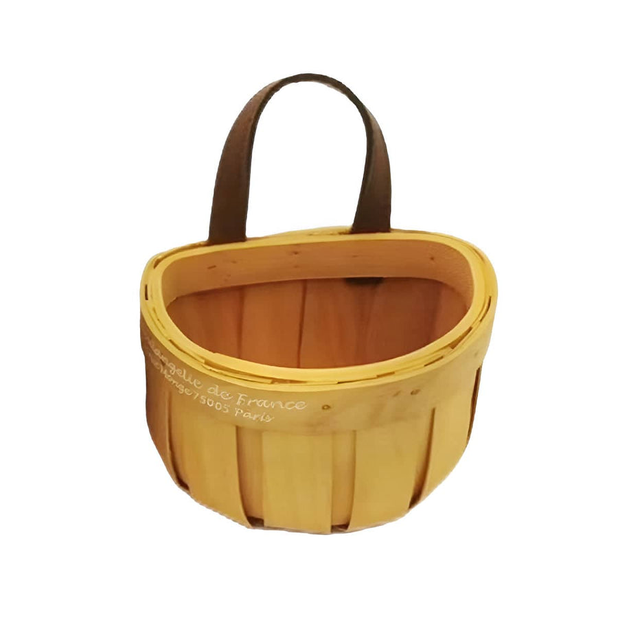 Wall Mounted Woven Wooden Storage Basket, Yellow - Small, 13.5 x 10.5 cm