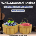 Wall Mounted Woven Wooden Storage Basket, Yellow - Small, 13.5 x 10.5 cm - view 2