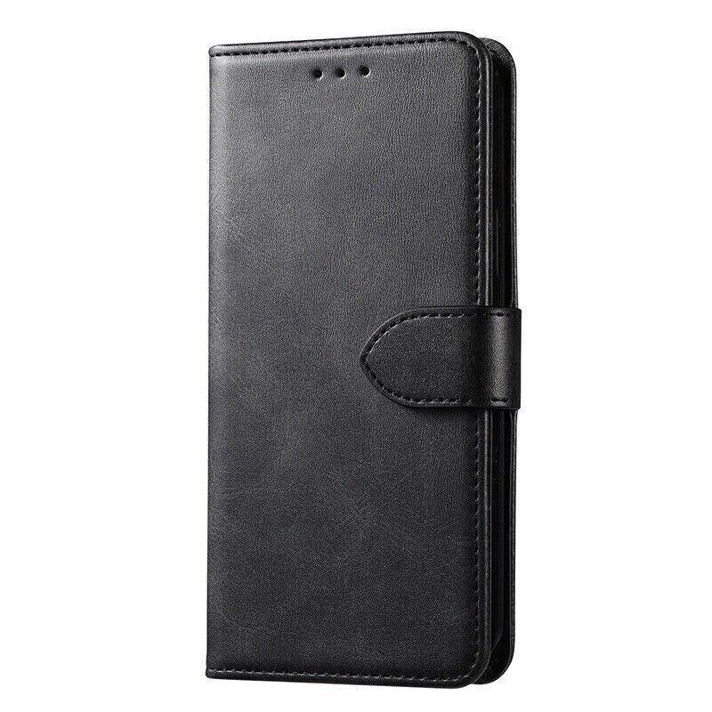 Wallet Phone Case in Black Synthetic Leather - For iPhone 14 Pro