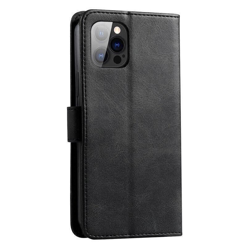 Wallet Phone Case in Black Synthetic Leather - For iPhone 14 Pro - view 3