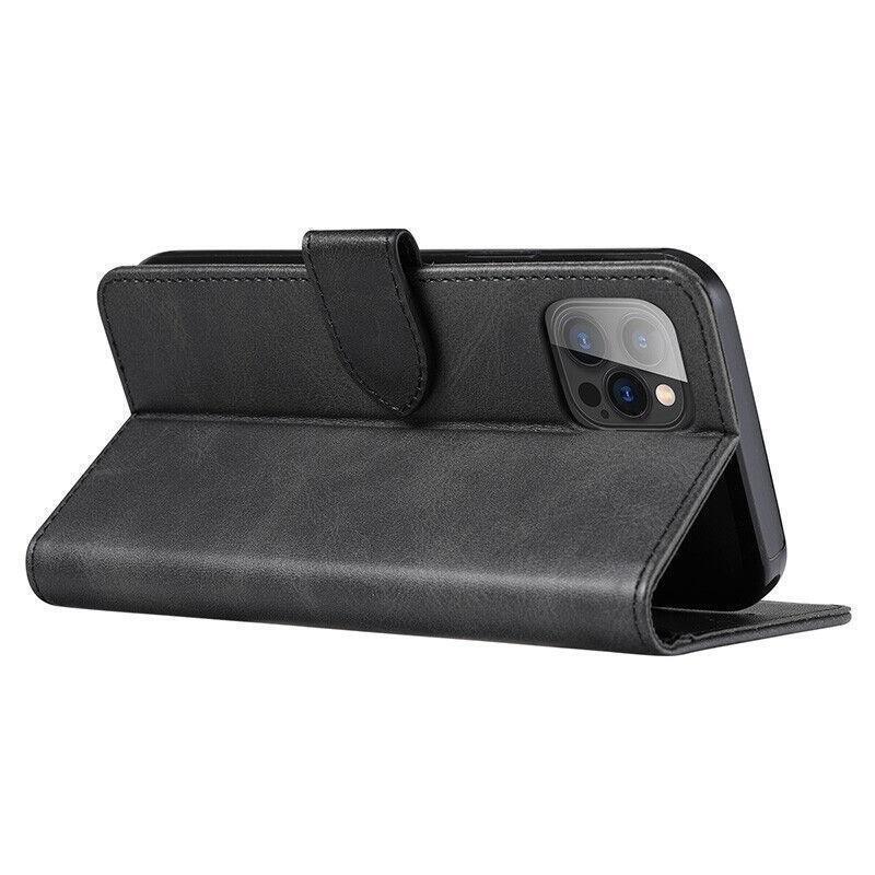 Wallet Phone Case in Black Synthetic Leather - For iPhone 14 Pro - view 4