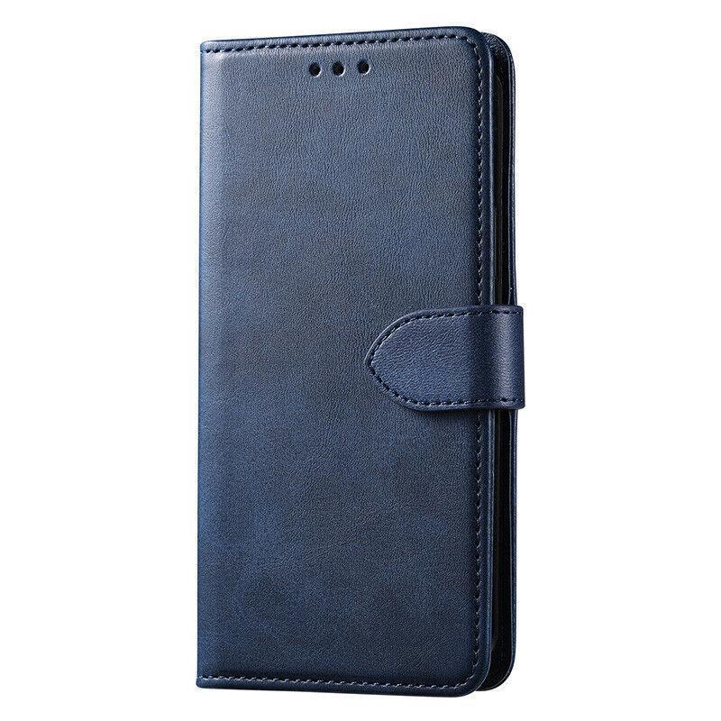Wallet Phone Case in Blue Faux Leather - iPhone 14 Pro