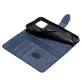 Wallet Phone Case in Blue Faux Leather - iPhone 14 Pro - view 5