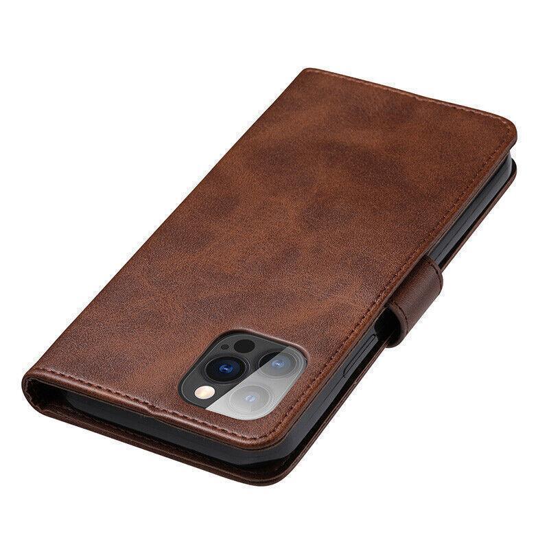Wallet Phone Case Brown Synthetic Leather - For iPhone 14 Pro Max - view 3