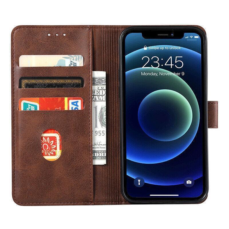 Wallet Phone Case Brown Synthetic Leather - For iPhone 14 Pro Max - view 8