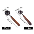 Walnut Handle Coffee Measuring Spoon Set, Long Handle Baking Spoons, Set of 2 - view 3