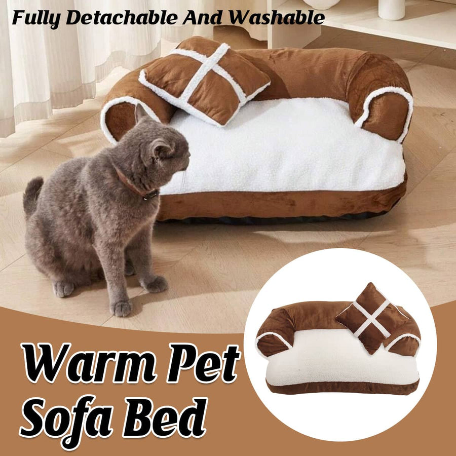 Warm British Style Pet Bed Mat for Cats and Dogs with Matching Pillow
