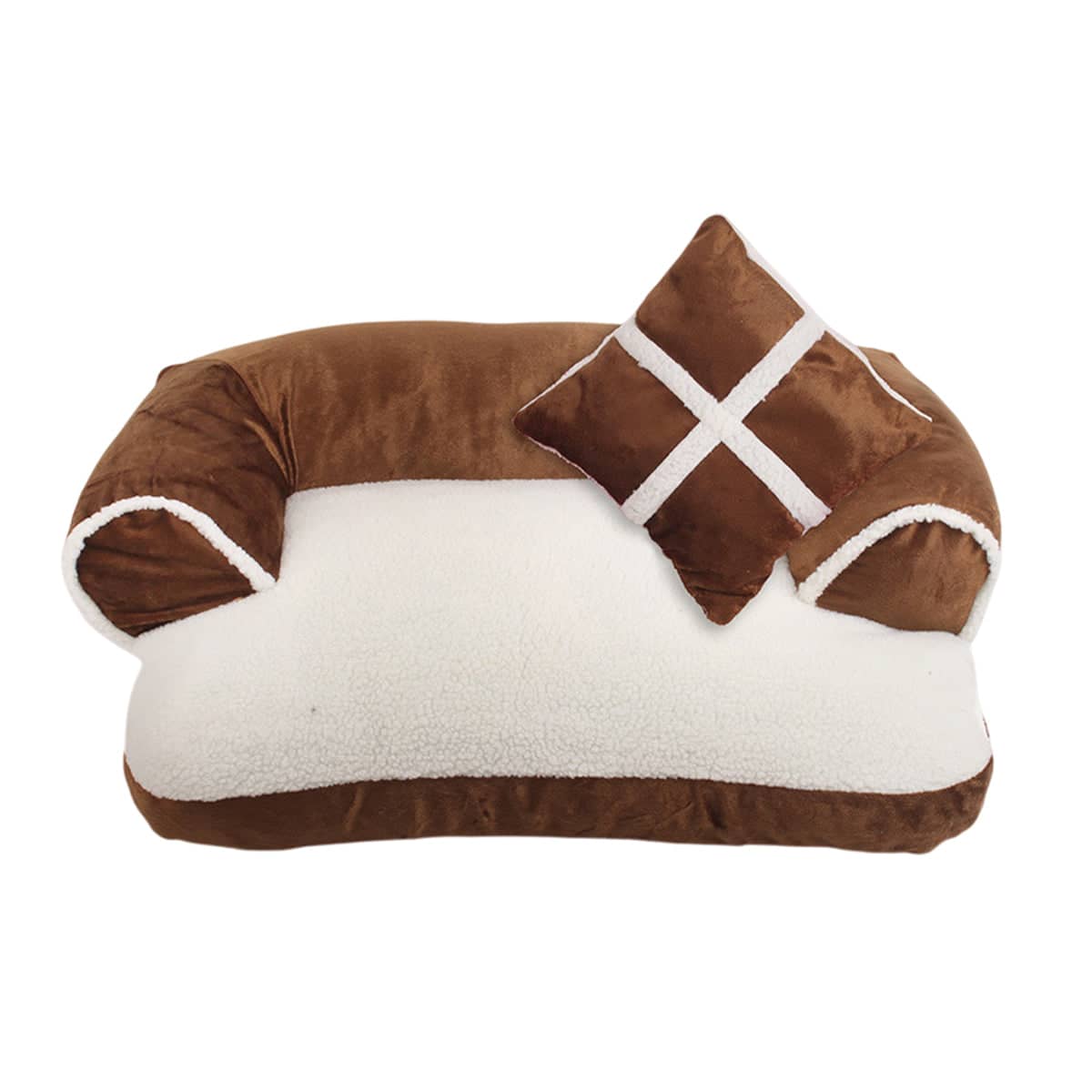 Warm British Style Pet Bed Mat for Cats and Dogs with Matching Pillow - view 2