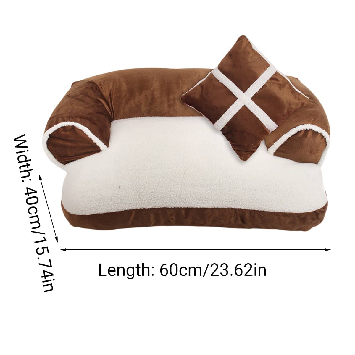 Warm British Style Pet Bed Mat for Cats and Dogs with Matching Pillow - view 3