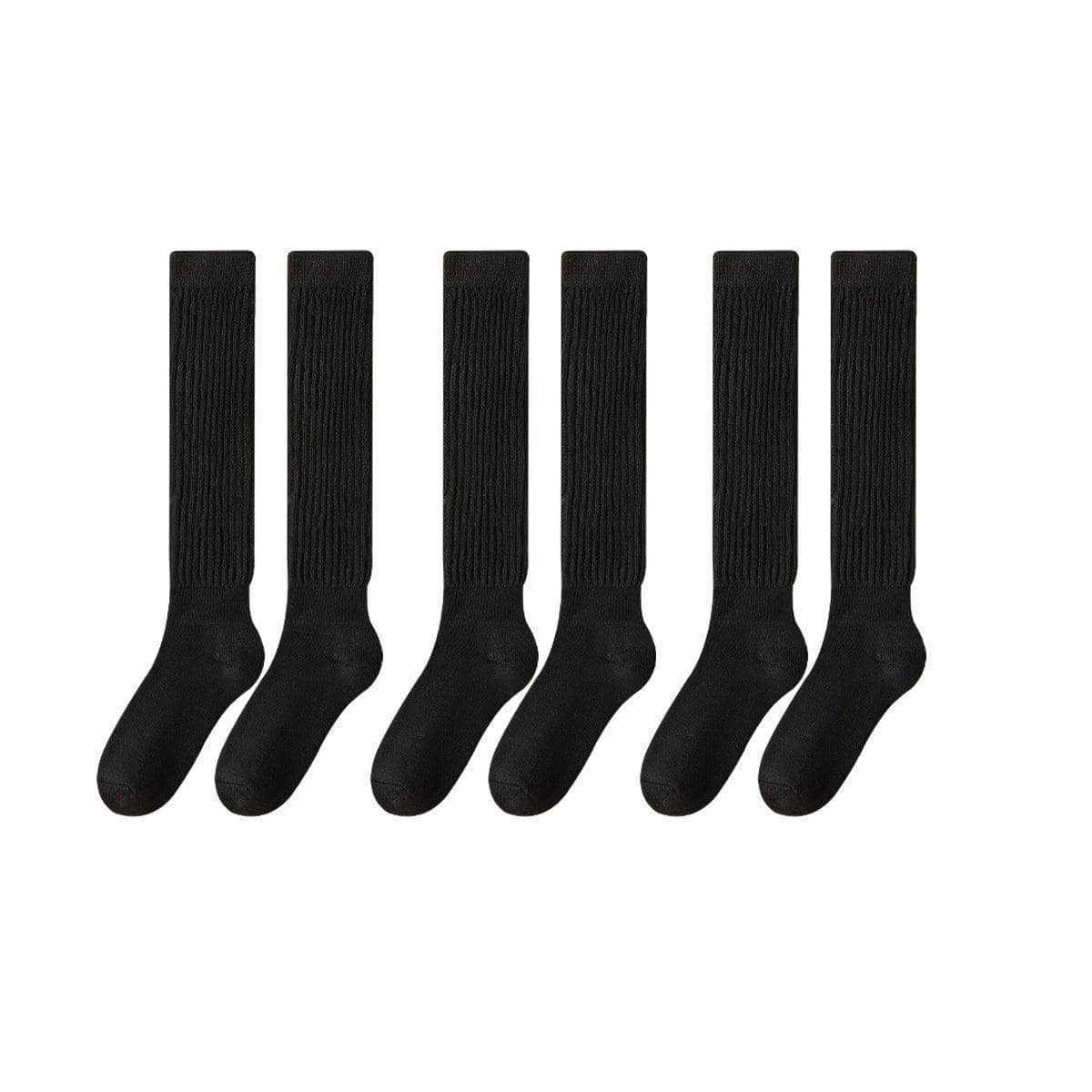 Warm Calf Socks, Set of 3 Pairs - Black