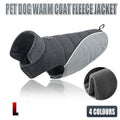 Warm Fleece Dog Coat, Double-Sided - Grey, Large (Length 35 cm, Chest 50-56 cm) - view 2