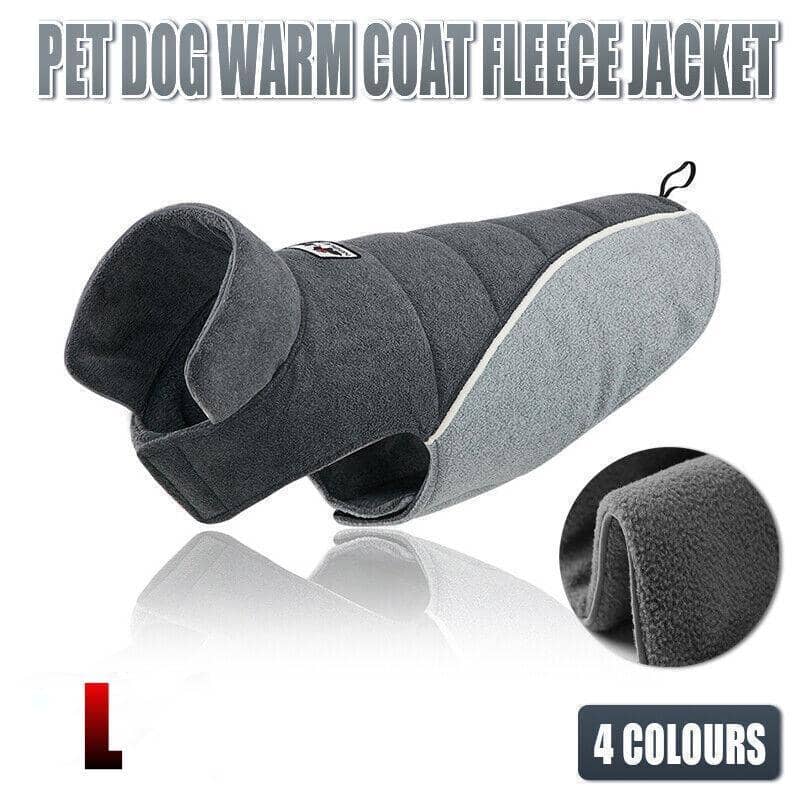 Warm Fleece Dog Coat, Double-Sided - Red, Large (Length 35 cm, Chest 50-56 cm) - view 2