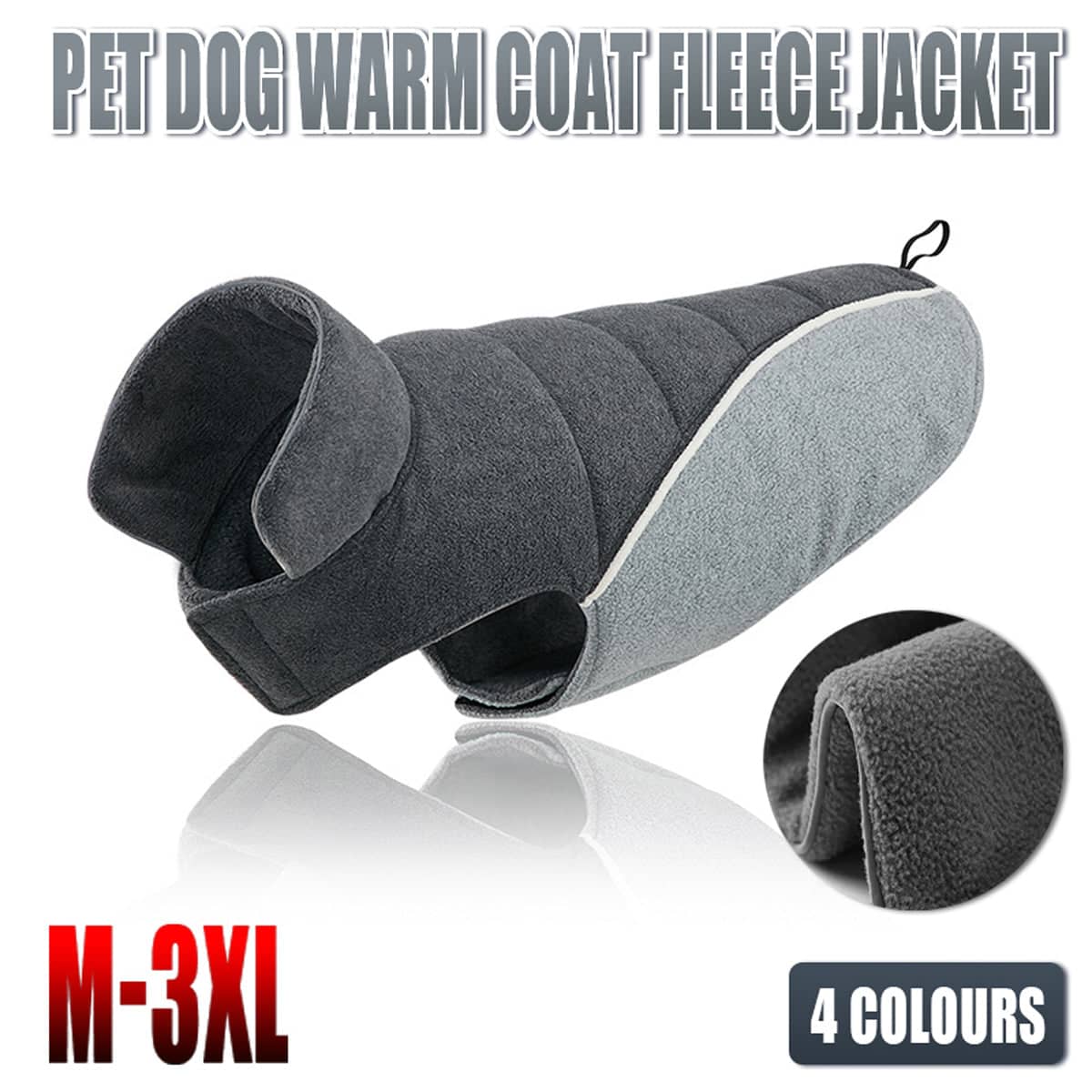 Warm Fleece Dog Coat - Olive Green, 2XL (Chest 69-82 cm, Length 52 cm) - view 2
