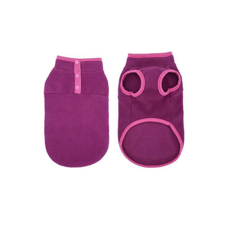 Warm Fleece Dog Jumper Vest - Berry Pink, Small (Bust 38 cm, Length 27 cm)