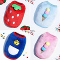Warm Fleece Dog Vest, XXS (Chest 25 cm, Back 15 cm) - Red Strawberry Design - view 4