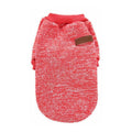Warm Knitted Dog Jumper - Red, Size S (Chest 35 cm, Back 25 cm)