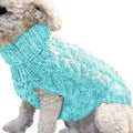 Warm Knitted Dog Jumper for Small Dogs - Aqua Blue, Size S (Chest 26 cm, Back 26 cm)