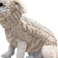 Warm Knitted Dog Jumper for Small Dogs - Beige, Size S (Chest 26 cm, Back 26 cm)