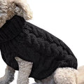 Warm Knitted Dog Jumper for Small Dogs - Black, Size S (Chest 26 cm, Back 26 cm)