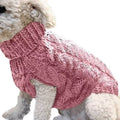 Warm Knitted Dog Jumper for Small Dogs - Dusty Pink, Size S (Chest 26 cm, Back 26 cm)