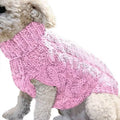 Warm Knitted Dog Jumper for Small Dogs - Light Pink, Size S (Chest 26 cm, Back 26 cm)
