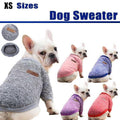 Warm Knitted Dog Sweater Coat, XS (Chest 30 cm, Back 20 cm) - Grey - view 2