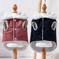 Warm Windproof Dog Jumper Puppy Winter Coat with Corduroy Look - Size S (Neck 23 cm, Chest 32 cm) - view 4