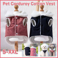 Warm Windproof Dog Jumper Puppy Winter Coat with Corduroy Look - Size XXL (Neck 35 cm, Chest 52 cm) - view 2