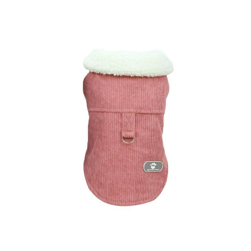 Warm Windproof Dog Jumper Puppy Winter Coat with Corduroy Look - Size XXL (Neck 35 cm, Chest 52 cm) - view 3