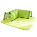 Washable Cat Tunnel Bed with Dangling Toy - Green, Large (70 x 70 cm)