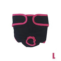 Washable Dog Diaper for Female Dogs in Season - Black and Pink, Size L (Waist 42-60 cm)