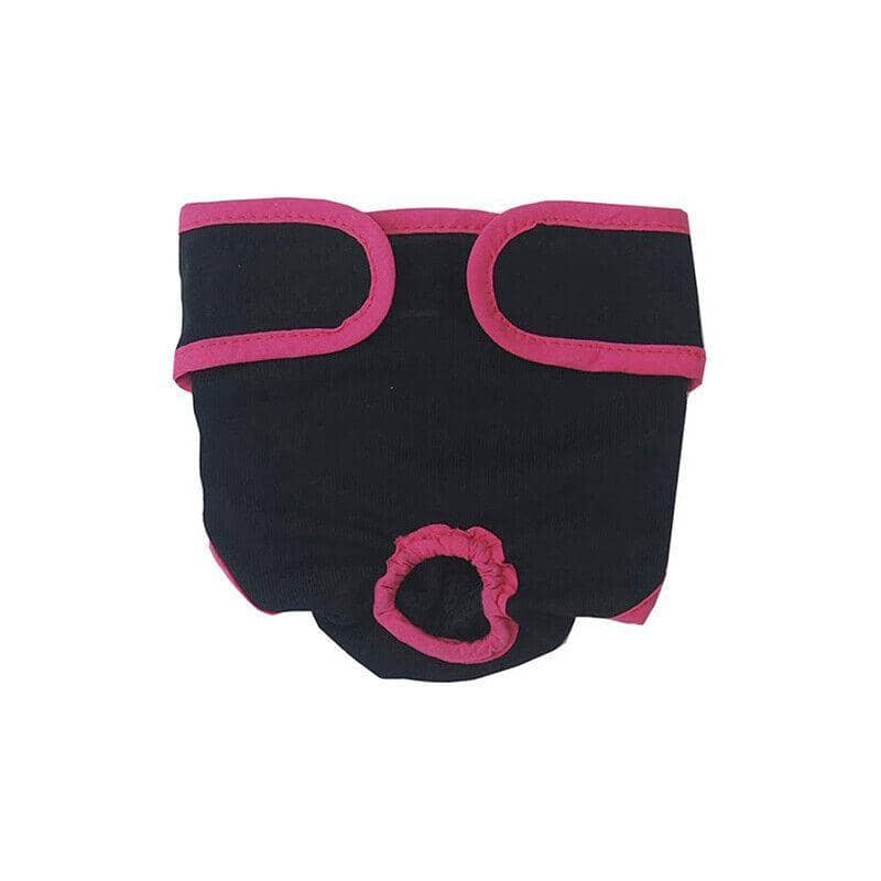 Washable Dog Diaper for Female Dogs in Season - Black and Pink, Size L (Waist 42-60 cm) - view 3