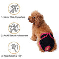Washable Dog Diaper for Female Dogs in Season - Black and Pink, Size L (Waist 42-60 cm) - view 5