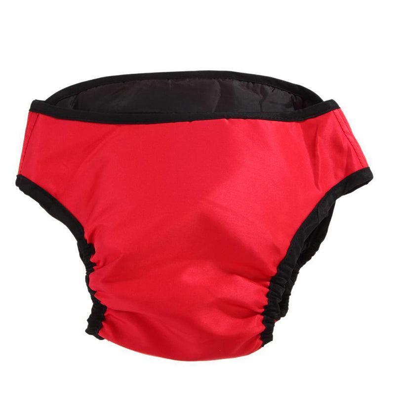Washable Female Dog Nappy Pants, Red - Size S (Chest 40-50 cm)