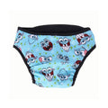 Washable Female Dog Period Pants, Blue Cartoon Print - Size M (Chest 45-55 cm) - view 3