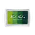 Washable Fingerprint Ink Pad with Plastic Case, Four Shades - Green