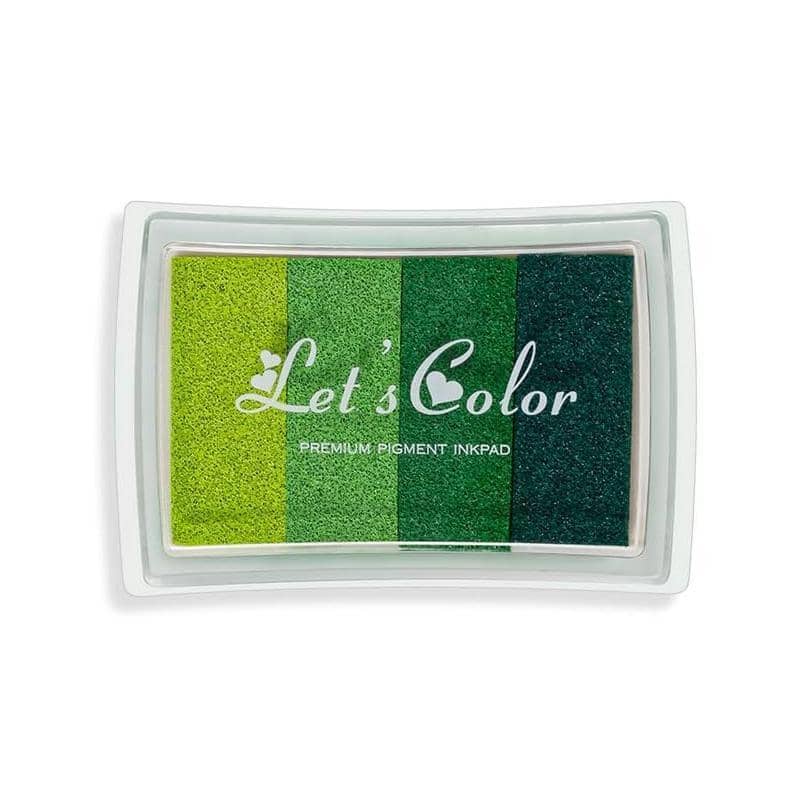 Washable Fingerprint Ink Pad with Plastic Case, Four Shades - Green