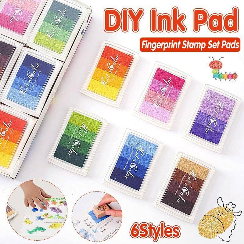 Washable Fingerprint Ink Pad with Plastic Case, Four Shades - Purple - view 2