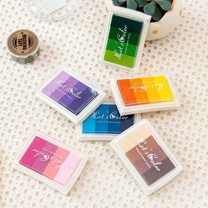 Washable Fingerprint Ink Pad with Plastic Case, Four Shades - Purple - view 5