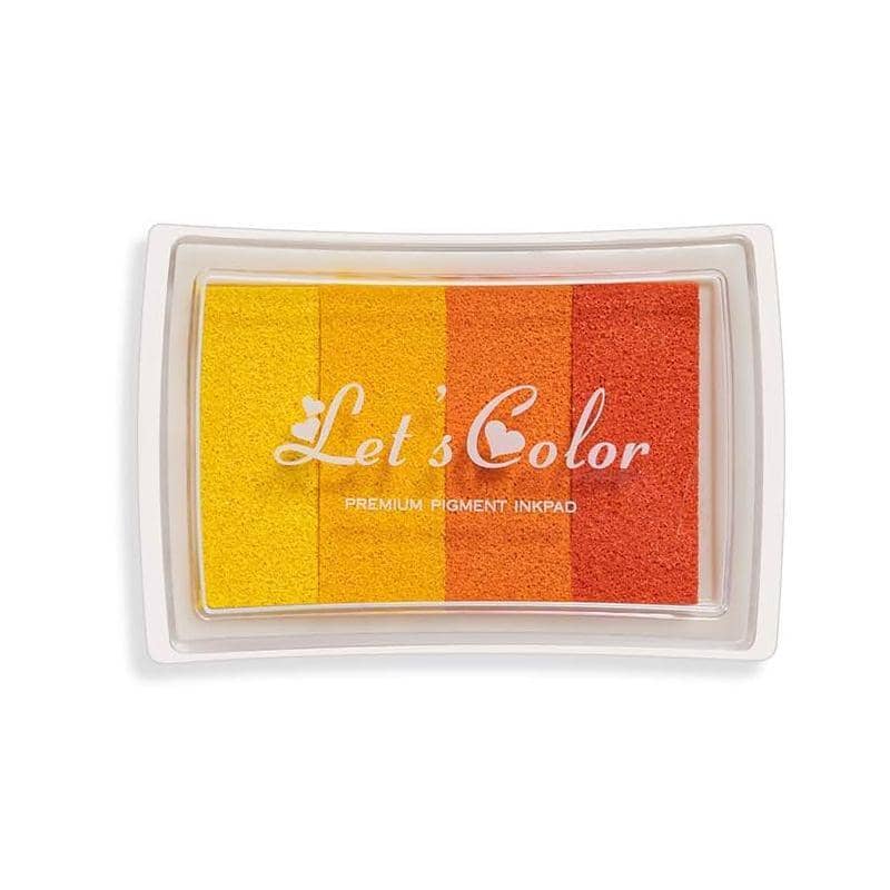 Washable Fingerprint Ink Pad with Plastic Case, Four Shades - Yellow