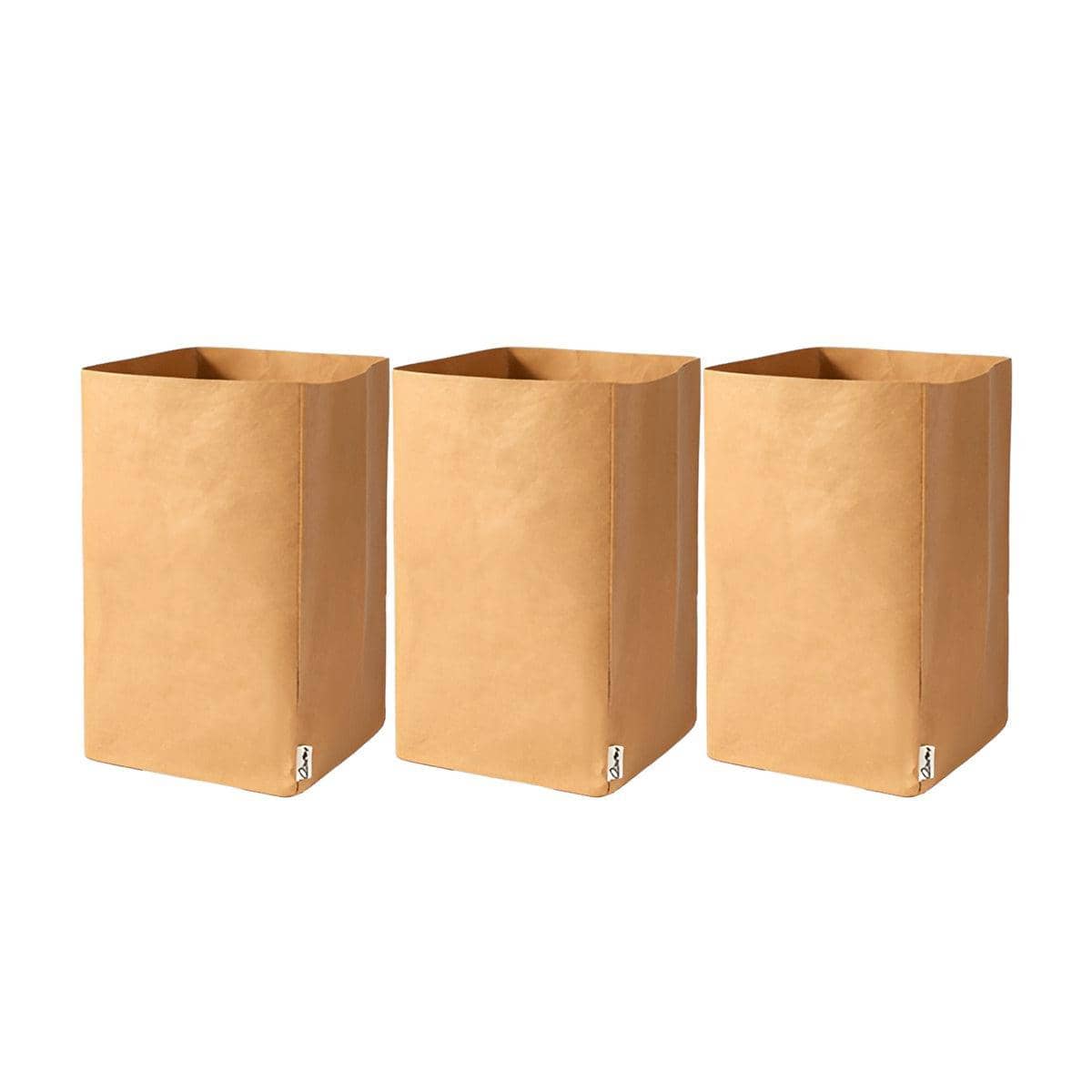 Washable Kraft Paper Storage Bags - Extra Large Square, 20 x 35 cm, 3 Pack