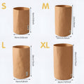 Washable Kraft Paper Storage Bags - Small Round, 10 x 15 cm, 3 Pack - view 4