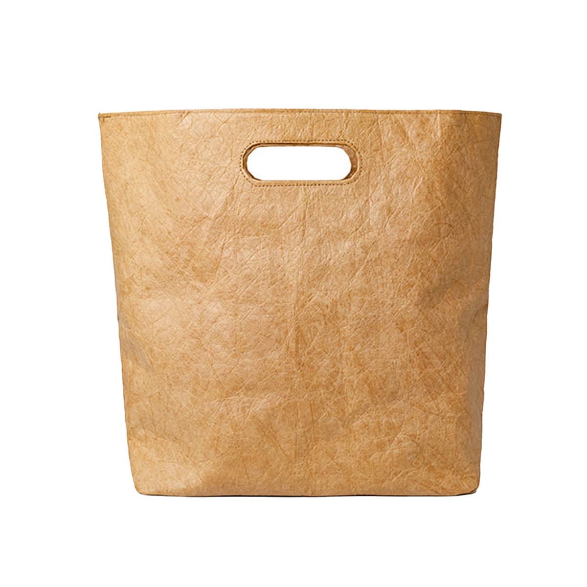 Washable Kraft Style Paper Tote Bag with Built-In Handle - 42 x 11.5 x 37 cm